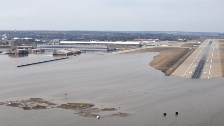 Flooded Air Force Base Runway